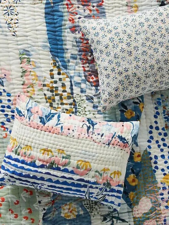 Anthropologie Other - Anthropologie Rosalind Print Cotton Voile Quilted Shams
